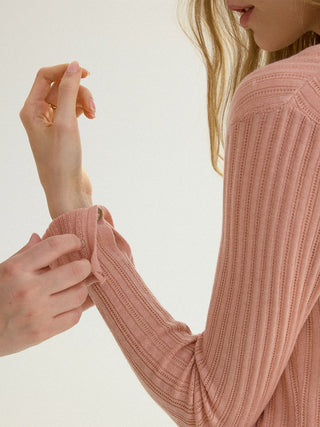 Fine Rib Knit Cardigan
