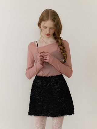 Flower Frill Mini Skirt