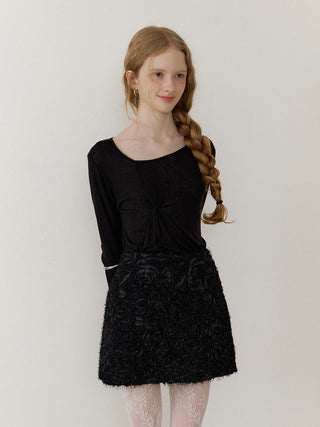 Flower Frill Mini Skirt
