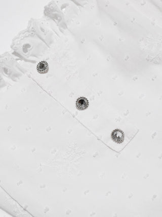 French Embroidery Mini Dress