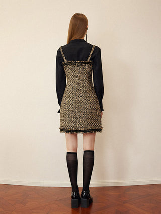 Fringe Tweed Mini Dress
