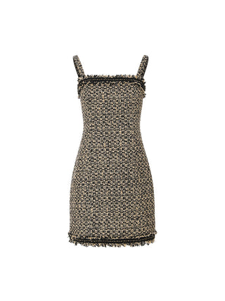 Fringe Tweed Mini Dress