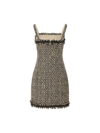Fringe Tweed Mini Dress