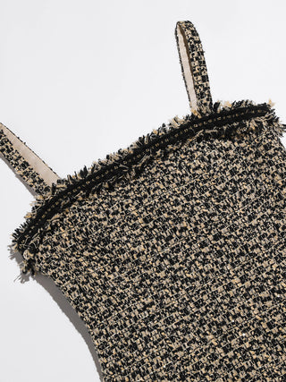Fringe Tweed Mini Dress