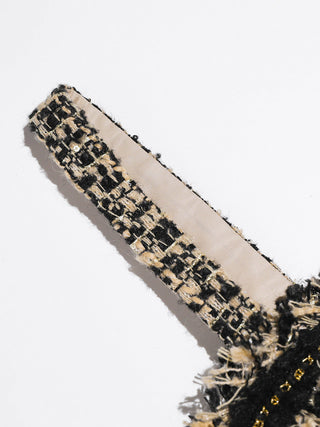 Fringe Tweed Mini Dress