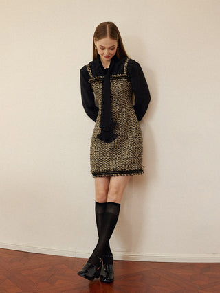 Fringe Tweed Mini Dress
