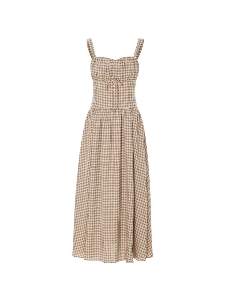 beige check dress Esther & Co. Rhiana Dress