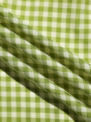 Gingham Check Strap Long Dress Green