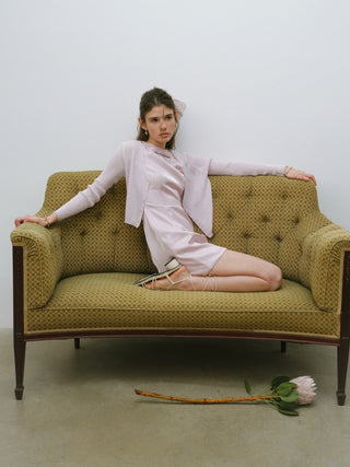 Glossy Bow Mini Dress