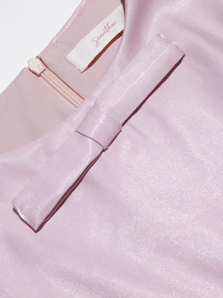 Glossy Bow Mini Dress
