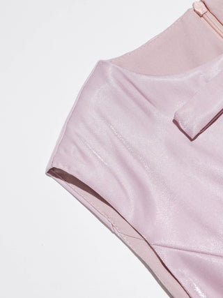 Glossy Bow Mini Dress