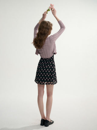 Grape Ribbon Knit Cardigan