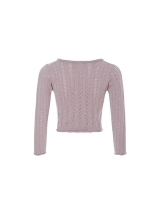 Grape Ribbon Knit Cardigan