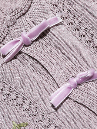 Grape Ribbon Knit Cardigan