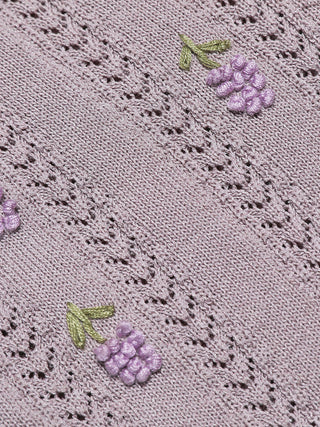 Grape Ribbon Knit Cardigan