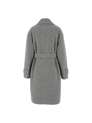 Gray One-Button Wool Coat