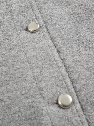 Gray One-Button Wool Coat
