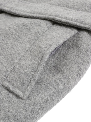 Gray One-Button Wool Coat