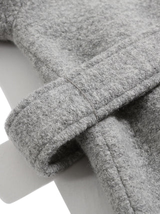 Gray One-Button Wool Coat