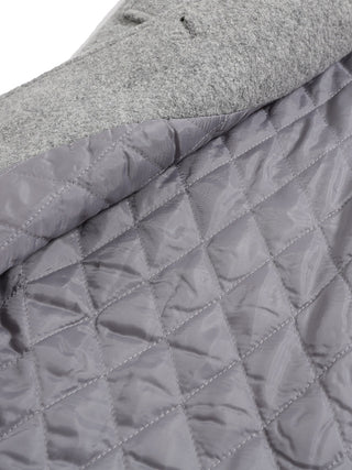 Gray One-Button Wool Coat