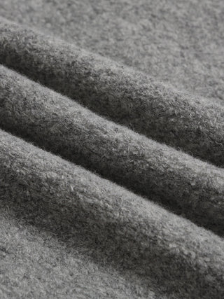 Gray One-Button Wool Coat