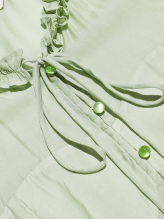 Greenery Puff Blouse