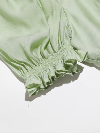 Greenery Puff Blouse