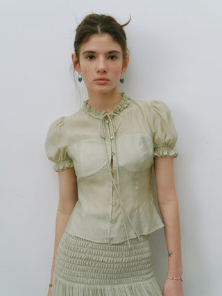 Greenery Puff Blouse