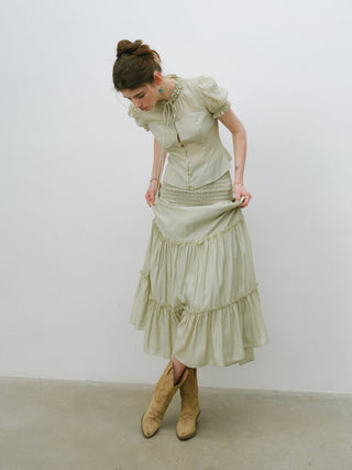 Greenery Puff Blouse