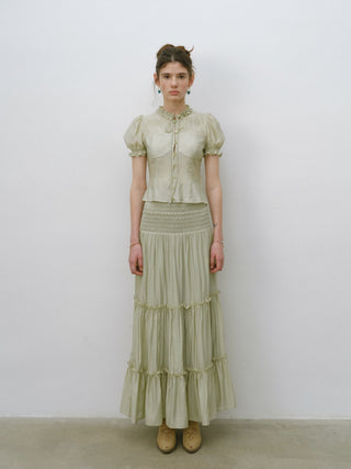 Greenery Smocked Long Skirt