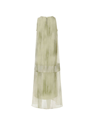 Greeny Halter Neck Long Dress