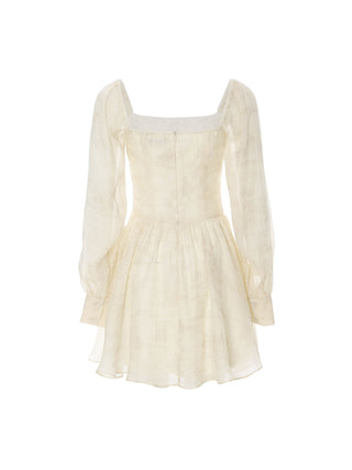 Haze Square Neck Mini Dress Cream