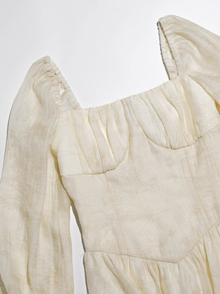 Haze Square Neck Mini Dress Cream