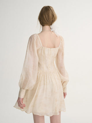 Haze Square Neck Mini Dress Cream