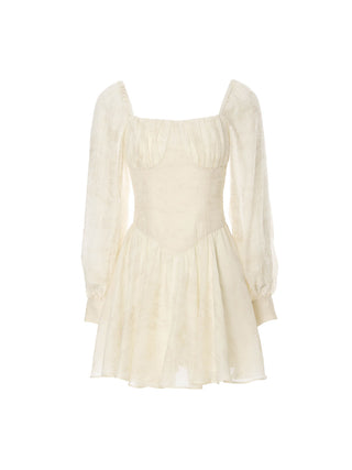 Haze Square Neck Mini Dress Cream