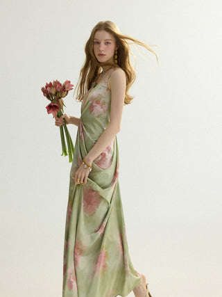 Herb Garden Shirring Maxi Dress