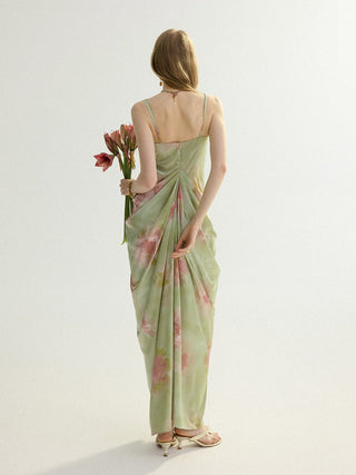 Herb Garden Shirring Maxi Dress