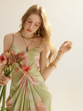 Herb Garden Shirring Maxi Dress