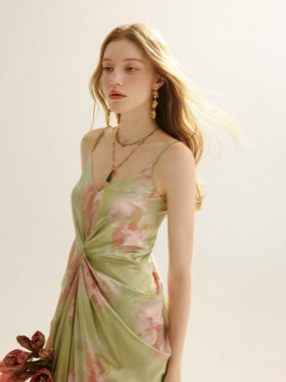 Herb Garden Shirring Maxi Dress