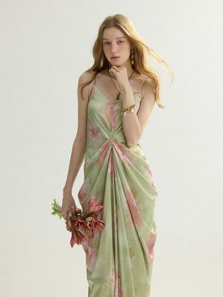 Herb Garden Shirring Maxi Dress