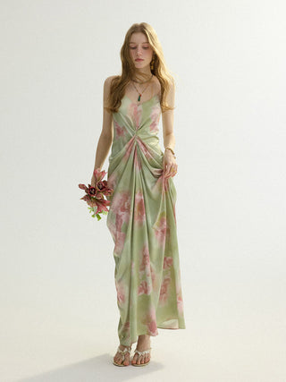 Herb Garden Shirring Maxi Dress