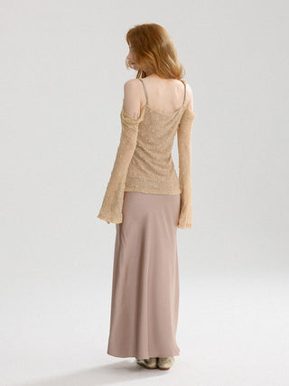 Honey Beige Off-shoulder Top