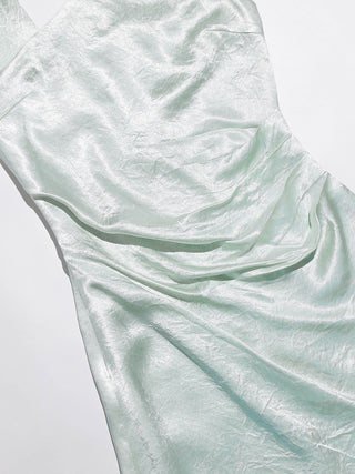 Ice Glossy Tie Maxi Dress