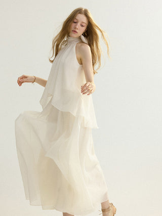 Ivory Flare Maxi Skirt