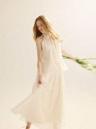 Ivory Flare Maxi Skirt