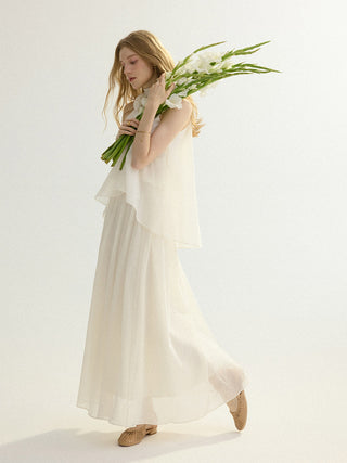 Ivory Flare Maxi Skirt