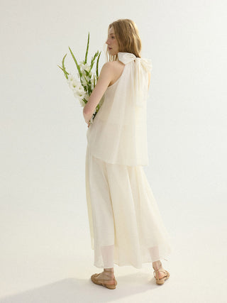 Ivory Flare Maxi Skirt