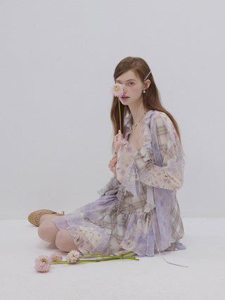 Lavender Floral Patchwork Blouse