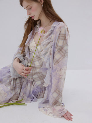 Lavender Floral Patchwork Blouse