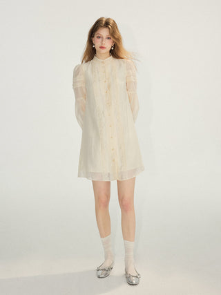 Sophisticated floral frill dress perfect for romantic dates and daily wear
